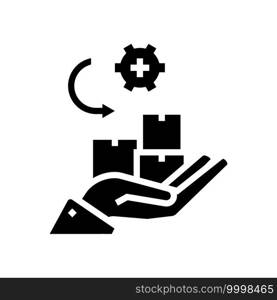 receive goods and services glyph icon vector. receive goods and services sign. isolated contour symbol black illustration. receive goods and services glyph icon vector illustration