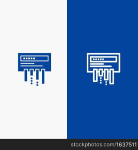 Receiver, Router, Wifi, Radio Line and Glyph Solid icon Blue banner Line and Glyph Solid icon Blue banner