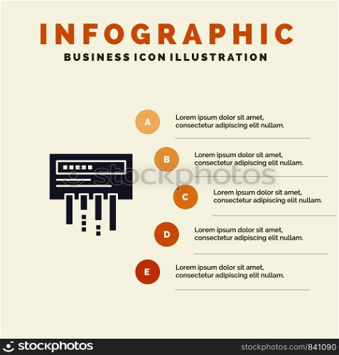 Receiver, Router, Wifi, Radio Solid Icon Infographics 5 Steps Presentation Background