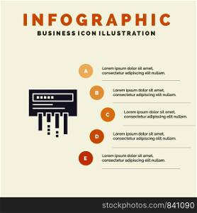 Receiver, Router, Wifi, Radio Solid Icon Infographics 5 Steps Presentation Background