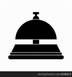Reception bell black simple icon isolated on white background. Reception bell black simple icon