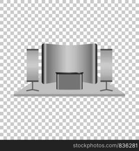 Reception desk mockup. Realistic illustration of reception desk vector mockup for on transparent background. Reception desk mockup, realistic style