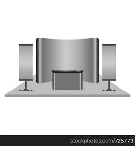 Reception desk mockup. Realistic illustration of reception desk vector mockup for web. Reception desk mockup, realistic style