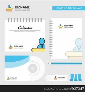 Reception Logo, Calendar Template, CD Cover, Diary and USB Brand Stationary Package Design Vector Template