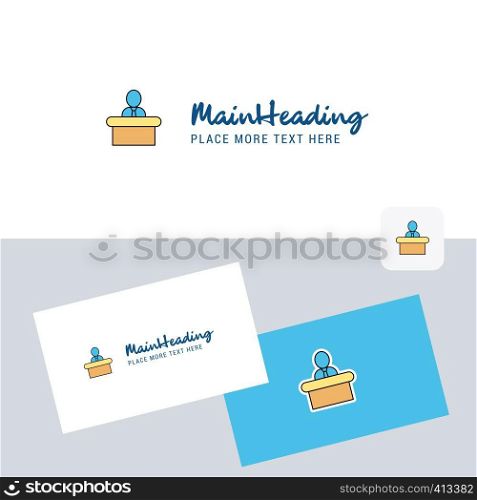 Reception vector logotype with business card template. Elegant corporate identity. - Vector