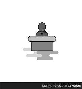 Reception Web Icon. Flat Line Filled Gray Icon Vector