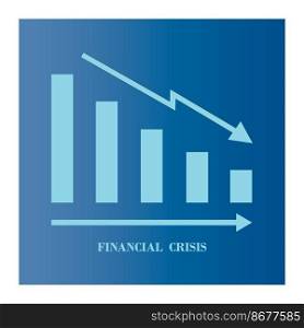 recession and financial crisis icon logo vector design