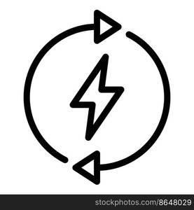 Recharge battery icon outline vector. Electric energy. Load alkaline. Recharge battery icon outline vector. Electric energy