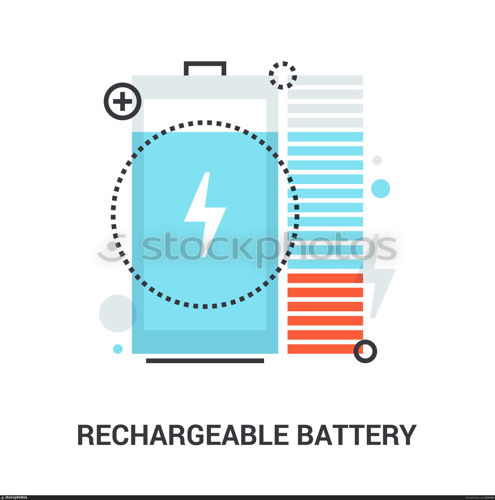 rechargeable battery concept. Abstract flat line vector illustration of rechargeable battery concept