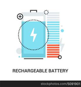rechargeable battery concept. Abstract flat line vector illustration of rechargeable battery concept