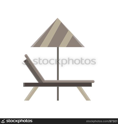 Recliner vector chair illustration reclining icon summer cushion design comfort flat black beach