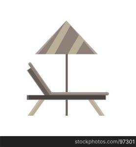 Recliner vector chair illustration reclining icon summer cushion design comfort flat black beach