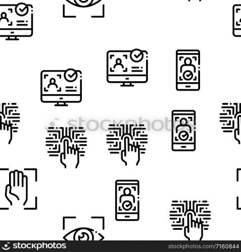 Recognition Seamless Pattern Vector Thin Line. Illustrations. Recognition Seamless Pattern Vector