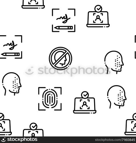 Recognition Seamless Pattern Vector Thin Line. Illustrations. Recognition Seamless Pattern Vector