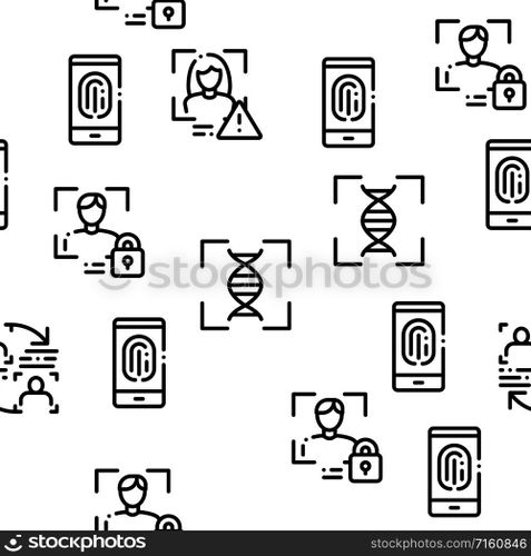 Recognition Seamless Pattern Vector Thin Line. Illustrations. Recognition Seamless Pattern Vector