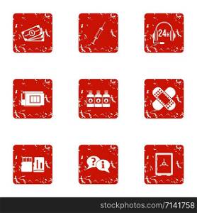 Recommendation icons set. Grunge set of 9 recommendation vector icons for web isolated on white background. Recommendation icons set, grunge style