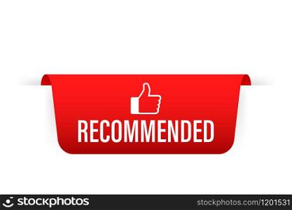 Recommended red sale ribbon. Vector stock illustration. Recommended red sale ribbon. Vector stock illustration.