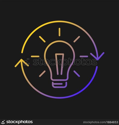 Reconsidering vector icon for dark theme. Changing mind and decision. Reevaluate and rethink. Change opinion. Thin line color symbol. Modern style pictogram. Vector isolated outline drawing. Reconsidering vector icon for dark theme