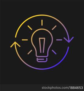 Reconsidering vector icon for dark theme. Changing mind and decision. Reevaluate and rethink. Change opinion. Thin line color symbol. Modern style pictogram. Vector isolated outline drawing. Reconsidering vector icon for dark theme