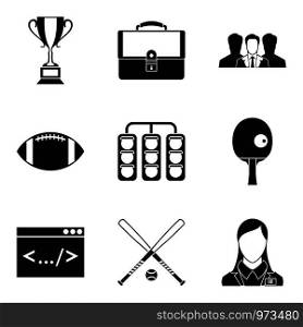 Record icons set. Simple set of 9 record vector icons for web isolated on white background. Record icons set, simple style