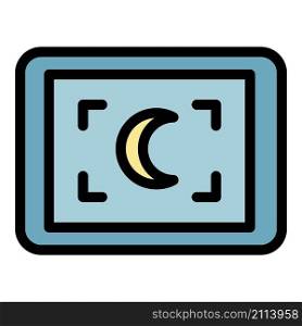 Record night mode icon. Outline record night mode vector icon color flat isolated. Record night mode icon color outline vector