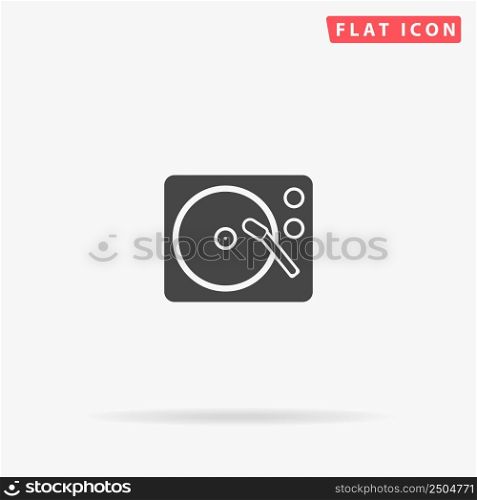 Record Player flat vector icon. Glyph style sign. Simple hand drawn illustrations symbol for concept infographics, designs projects, UI and UX, website or mobile application.. Record Player flat vector icon