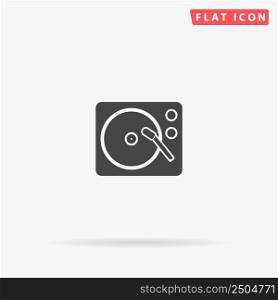 Record Player flat vector icon. Glyph style sign. Simple hand drawn illustrations symbol for concept infographics, designs projects, UI and UX, website or mobile application.. Record Player flat vector icon