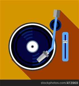 Record player phonograph icon. Flat illustration of record player phonograph vector icon for web design. Record player phonograph icon, flat style