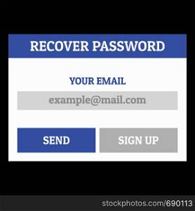 Recover password icon. Flat illustration of recover password vector icon for web. Recover password icon, flat style