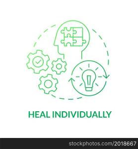 Recover personally concept icon. Collect and manage your thoughts. Assess individual needs. Introspection abstract idea thin line illustration. Vector isolated outline color drawing. Recover personally concept icon
