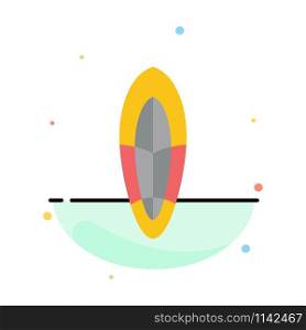 Recreation, Sports, Surfboard, Surfing Abstract Flat Color Icon Template