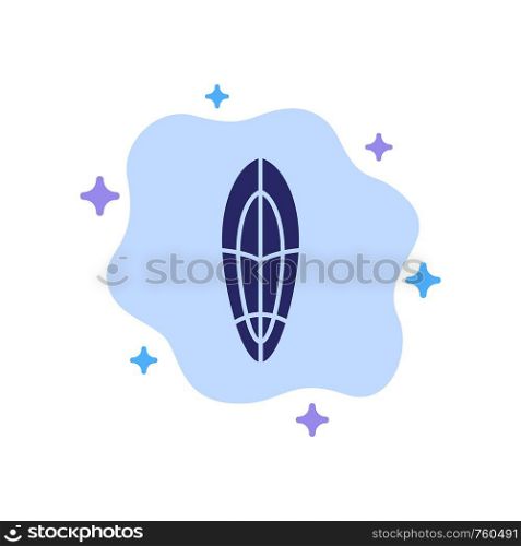 Recreation, Sports, Surfboard, Surfing Blue Icon on Abstract Cloud Background