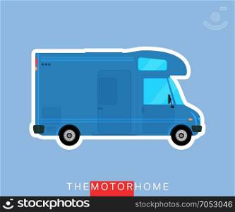 Recreational motorhome vehicle, camper van, caravan bus. Vector illustration. Motorhome vehicle isolated