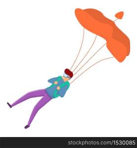 Recreational parachuting icon. Cartoon of recreational parachuting vector icon for web design isolated on white background. Recreational parachuting icon, cartoon style