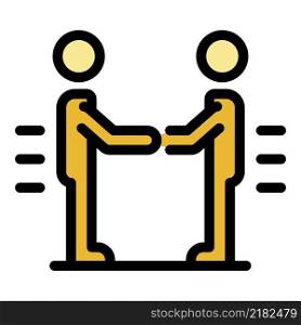 Recruiter conversation icon. Outline recruiter conversation vector icon color flat isolated. Recruiter conversation icon color outline vector