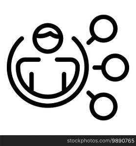 Recruiter job icon. Outline recruiter job vector icon for web design isolated on white background. Recruiter job icon, outline style