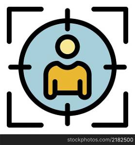 Recruiter target icon. Outline recruiter target vector icon color flat isolated. Recruiter target icon color outline vector