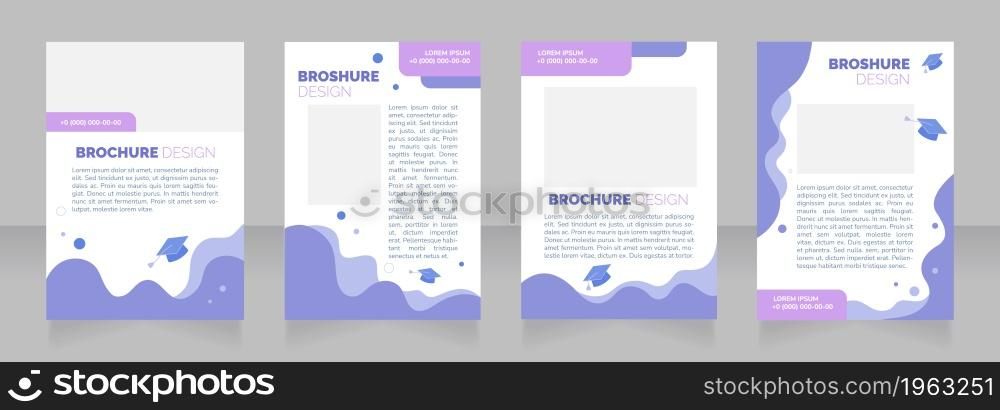 Recruiting for graduate program at college blank brochure layout design. Vertical poster template set with empty copy space for text. Premade corporate reports collection. Editable flyer paper pages. Recruiting for graduate program at college blank brochure layout design