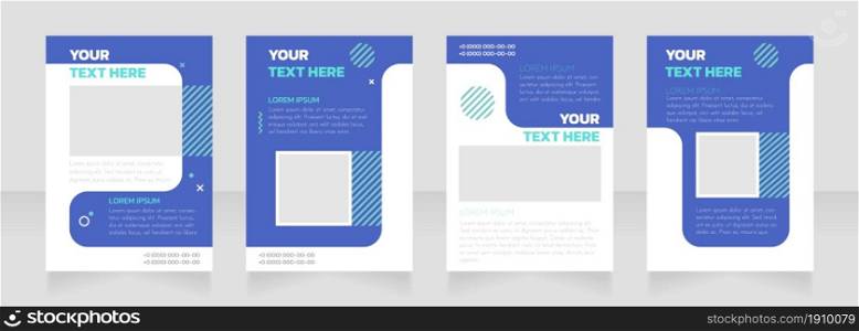 Recruiting for job positions blank brochure layout design. Vertical poster template set with empty copy space for text. Premade corporate reports collection. Editable flyer paper pages. Recruiting for job positions blank brochure layout design