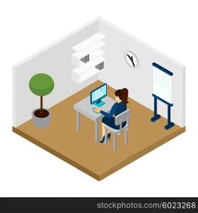 Recruiting People Illustration . Manager recruiting people choosing applicants for interview isometric vector illustration