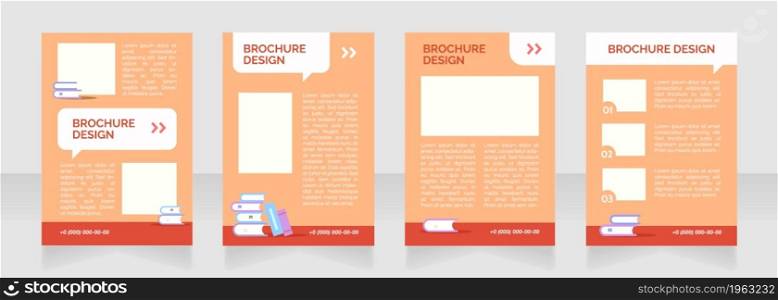 Recruiting students for private school blank brochure layout design. Vertical poster template set with empty copy space for text. Premade corporate reports collection. Editable flyer paper pages. Recruiting students for private school blank brochure layout design