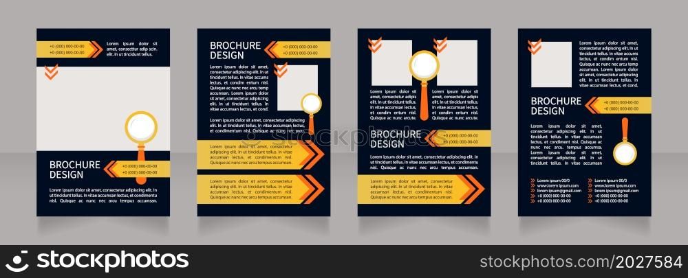 Recruitment ad through job portals blank brochure layout design. Vertical poster template set with empty copy space for text. Premade corporate reports collection. Editable flyer 4 paper pages. Recruitment ad through job portals blank brochure layout design