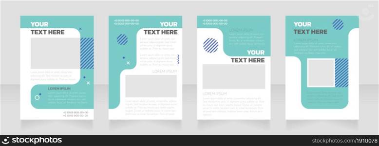 Recruitment agency blank brochure layout design. Industry info. Vertical poster template set with empty copy space for text. Premade corporate reports collection. Editable flyer paper pages. Recruitment agency blank brochure layout design