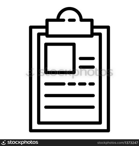 Recruitment clipboard icon. Outline recruitment clipboard vector icon for web design isolated on white background. Recruitment clipboard icon, outline style