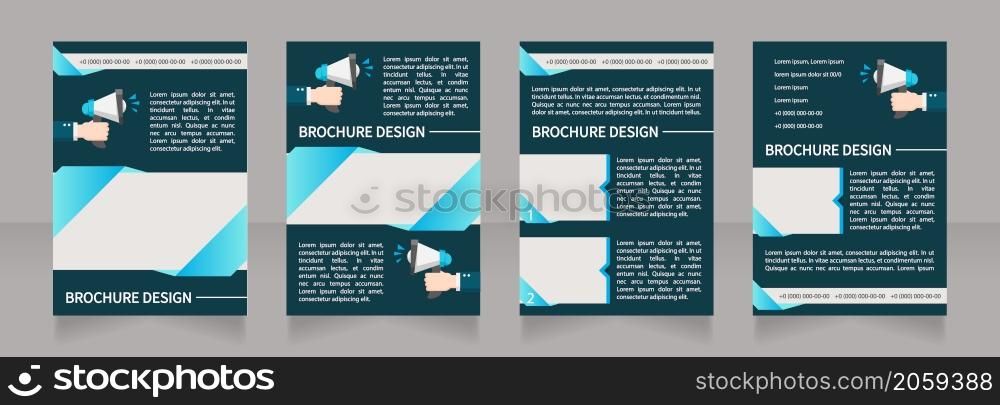 Recruitment events benefits blank brochure layout design. Vertical poster template set with empty copy space for text. Premade corporate reports collection. Editable flyer 4 paper pages. Recruitment events benefits blank brochure layout design