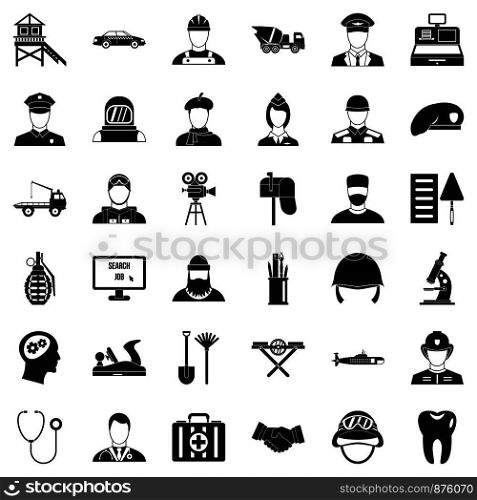 Recruitment icons set. Simple style of 36 recruitment vector icons for web isolated on white background. Recruitment icons set, simple style