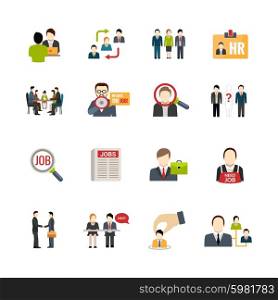 Recruitment icons set with people searching jobs isolated vector illustration. Recruitment Icons Set