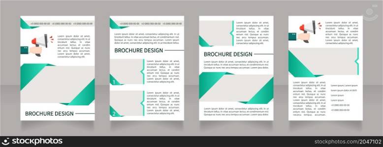 Recruitment process outsourcing blank brochure layout design. Vertical poster template set with empty copy space for text. Premade corporate reports collection. Editable flyer 4 paper pages. Recruitment process outsourcing blank brochure layout design