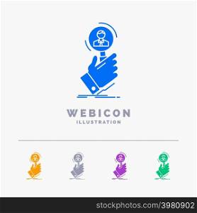 recruitment, search, find, human resource, people 5 Color Glyph Web Icon Template isolated on white. Vector illustration