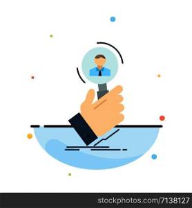 recruitment, search, find, human resource, people Flat Color Icon Vector